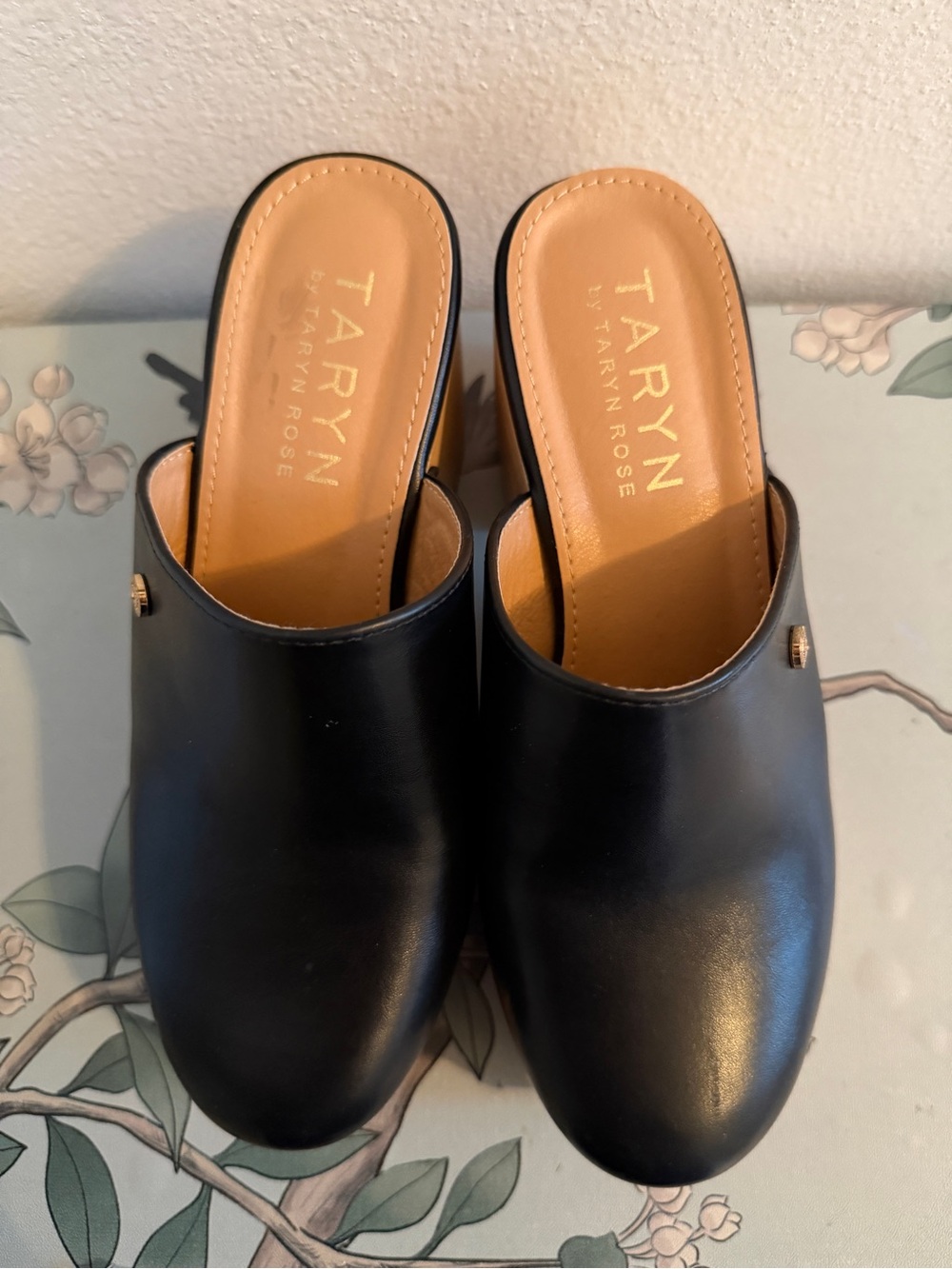 Taryn Black Leather Slip-On Mules